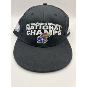 Kansas Jayhawks KU 2022 National Champs Adidas Snapback Cap Hat Adult OSFM